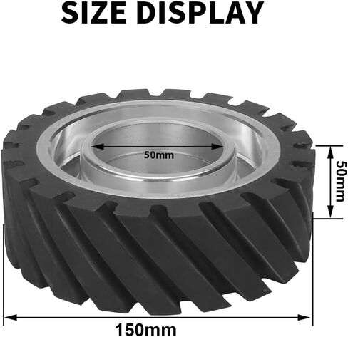 SI FANG 6 x 2 inch Belt Grinder Rubber Wheel, Serrated Rubber Belt Grinder Contact Wheel for Grinding and Polishing, Stable Operation and Low Noise, Suitable for 6206 Bearing in Saudi Arabia
