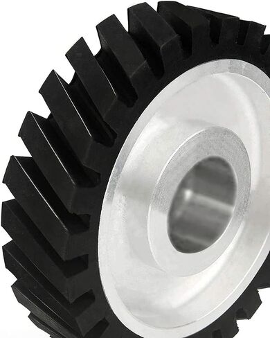 SI FANG 6 x 2 inch Belt Grinder Rubber Wheel, Serrated Rubber Belt Grinder Contact Wheel for Grinding and Polishing, Stable Operation and Low Noise, Suitable for 6206 Bearing in Saudi Arabia