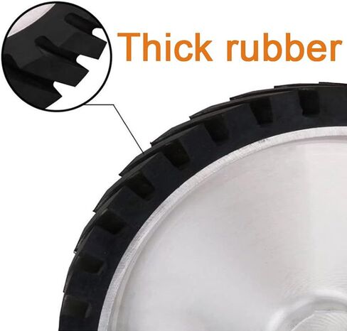 SI FANG 6 x 2 inch Belt Grinder Rubber Wheel, Serrated Rubber Belt Grinder Contact Wheel for Grinding and Polishing, Stable Operation and Low Noise, Suitable for 6206 Bearing in Saudi Arabia