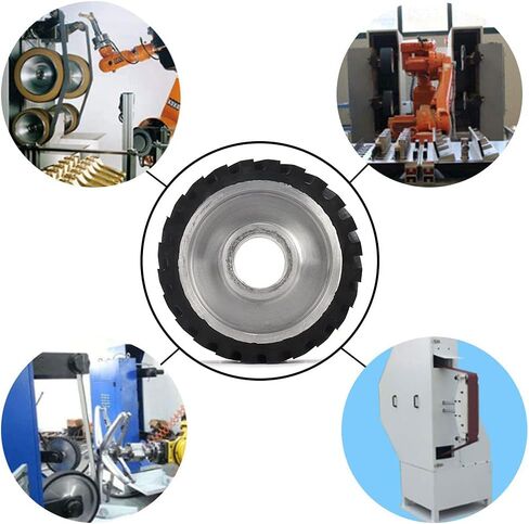 SI FANG 6 x 2 inch Belt Grinder Rubber Wheel, Serrated Rubber Belt Grinder Contact Wheel for Grinding and Polishing, Stable Operation and Low Noise, Suitable for 6206 Bearing in Saudi Arabia