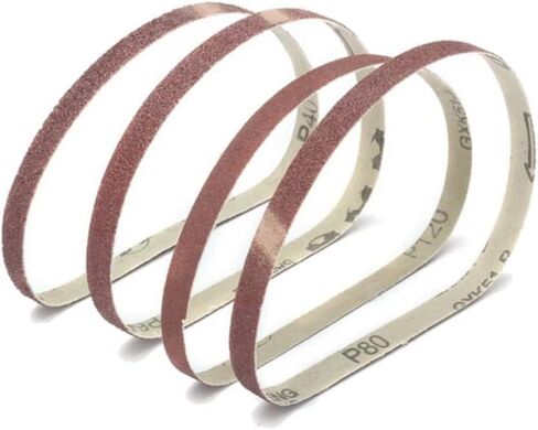 أحزمة صنفرة مقاس 3/8 بوصة × 13 بوصة، حزام صنفرة من أكسيد الألومنيوم 80 حبيبة، أداة صنفرة الحزام لأعمال النجارة، تلميع المعادن (30 عبوة) in Kuwait