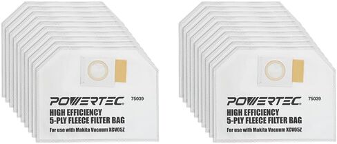 POWERTEC XCV05 Filter Bags for Makita 10PK, 161471-7 Replacement Vacuum Bags for Makita XCV05Z, XCV05ZX, XCV09, XCV10 Backpack Dry Dust Extractor/Vacuum, Dust Collection Bags (75039) in Kuwait