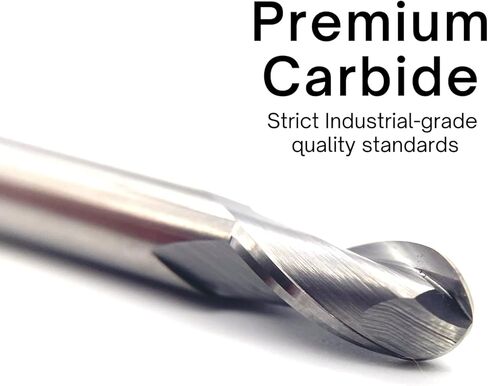 ROUTYBITS - 1/4 Inch - Ball Nose Bit - 1/4 Shank, 1/2 in. FL, Solid Carbide, Spiral Endmill, CNC Router Bits in Kuwait