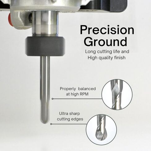 ROUTYBITS - 1/4 Inch - Ball Nose Bit - 1/4 Shank, 1/2 in. FL, Solid Carbide, Spiral Endmill, CNC Router Bits in Kuwait
