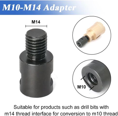 Eyech 2 جهاز كمبيوتر شخصى M10 إلى M14 محولات مرفق طاحونة زاوية، محول ثقب فتاحة الحفر M10 أنثى إلى M14 ذكر محول قضيب تمديد لفتحة زاوية طاحونة in Saudi Arabia