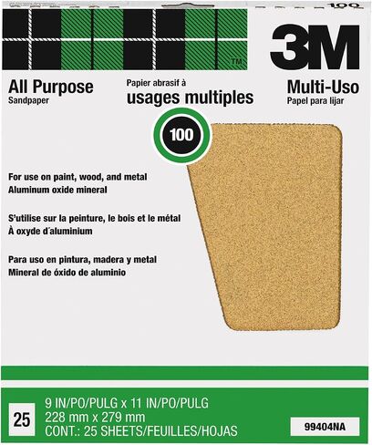 3M 99422NA Pro-Pak Aluminum Oxide Sanding Paint and Rust Removal, 50-Grit, 25 Sheets per Pack (99406NA), 11 in x 9 in in Saudi Arabia