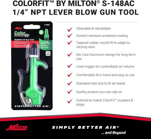 Milton - ColorFit by Milton 1/4 In NPT Lever Blow Gun Tool - Rubber Tip Nozzle (Red) in Saudi Arabia