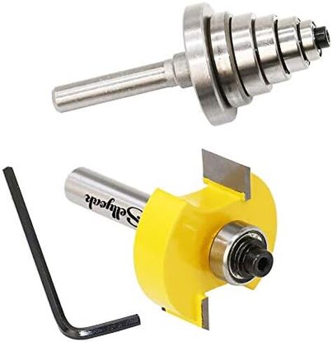 لقمة توجيه أرنب عرقوب 1/4 بوصة مع مجموعة 6 محامل، مجموعة لقمة توجيه أرنب متعددة SellyOak لأعماق متعددة (1/8 بوصة، 1/4 بوصة، 5/16 بوصة، 3/8 بوصة، 7/16 بوصة، 1/ 2 "محامل قابلة للتبديل والتعديل) in Kuwait