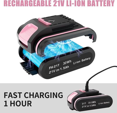 مجموعة مثقاب كهربائي لاسلكي من اوكيا - مثقاب كهربائي 21 فولت مع بطارية، ظرف بدون مفتاح 3/8 انش، سرعتان متغيرتان، 33 قطعة من لقم المثقاب/المفك للجدار والخشب والمعدن في شنطة محمولة in Kuwait