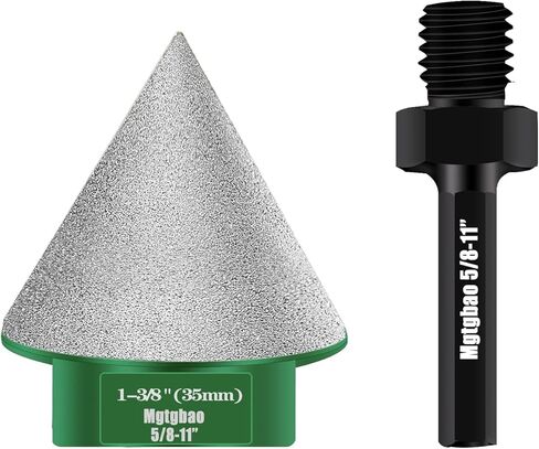لقمة شطب ماسية 35 مم من Mgtgbao باللون الأخضر، لقمة مثقاب غاطسة من 0 إلى 1-3/8 (35 مم) فتحة توسيع التشذيب في البورسلين، بلاط السيراميك 5/8"-11 خيط لمطاحن الزوايا ومحول ساق سداسية 3/8" للمثاقب in Kuwait