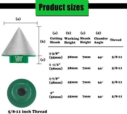 لقمة شطب ماسية 35 مم من Mgtgbao باللون الأخضر، لقمة مثقاب غاطسة من 0 إلى 1-3/8 (35 مم) فتحة توسيع التشذيب في البورسلين، بلاط السيراميك 5/8"-11 خيط لمطاحن الزوايا ومحول ساق سداسية 3/8" للمثاقب in Kuwait