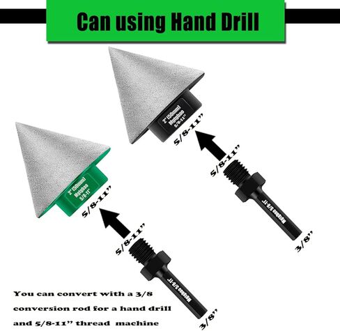 لقمة شطب ماسية 35 مم من Mgtgbao باللون الأخضر، لقمة مثقاب غاطسة من 0 إلى 1-3/8 (35 مم) فتحة توسيع التشذيب في البورسلين، بلاط السيراميك 5/8"-11 خيط لمطاحن الزوايا ومحول ساق سداسية 3/8" للمثاقب in Kuwait