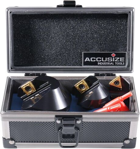 Accusize Industrial Tools 1/4'', 1/2'' and 1-1/4'' 90 Degree Indexable Carbide Countersinks, 0046-0990 | 3-Pc Set: 1/4", 1/2", 1-1/4", Carbide, TiN Coated Inserts, TCMT 32.5, SCMT 43 in Saudi Arabia