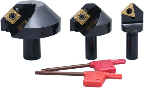 Accusize Industrial Tools 1/4'', 1/2'' and 1-1/4'' 90 Degree Indexable Carbide Countersinks, 0046-0990 | 3-Pc Set: 1/4", 1/2", 1-1/4", Carbide, TiN Coated Inserts, TCMT 32.5, SCMT 43 in Saudi Arabia