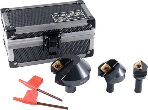 Accusize Industrial Tools 1/4'', 1/2'' and 1-1/4'' 90 Degree Indexable Carbide Countersinks, 0046-0990 | 3-Pc Set: 1/4", 1/2", 1-1/4", Carbide, TiN Coated Inserts, TCMT 32.5, SCMT 43 in Saudi Arabia