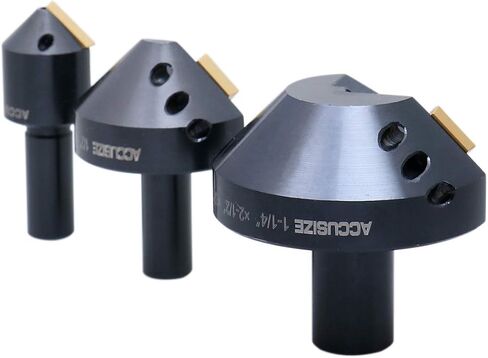 Accusize Industrial Tools 1/4'', 1/2'' and 1-1/4'' 90 Degree Indexable Carbide Countersinks, 0046-0990 | 3-Pc Set: 1/4", 1/2", 1-1/4", Carbide, TiN Coated Inserts, TCMT 32.5, SCMT 43 in Saudi Arabia