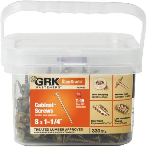 GRK 100069#8 x 1-1/4" Low Profile Cabinet™ Screws 330 Count in Saudi Arabia