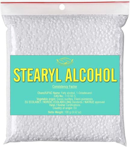 Artekas Innovation - Stearyl Alcohol - for Homemade Cosmetics, Emulsion stabilizer, Fragrance Ingredient, Viscosity Controlling, Masking, Opacifying - 3.52 oz in Kuwait