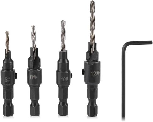 4 قطع عرافة عرقوب HSS لقمة ثقب مجموعة المسمار التوسيع الحفر #6 #10 #13 #16 مثقاب مثقاب لأداة نجارة in Saudi Arabia