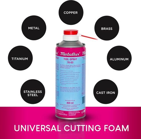 MetaFlux Cutting Oil for Drilling Metal, Stainless Steel, Copper, Aluminum – Heavy Duty Cutting Fluid Spray for Tapping, Threading, and Milling – Drill Lubricant and Cooling Foam Pack of 1 (400 ml) in Saudi Arabia