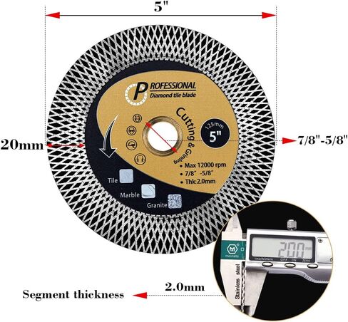 PANFREET 5" Super Porcelain Tile Blade for Cutting and Grinding Ceramic Tile Granite Marble in Saudi Arabia