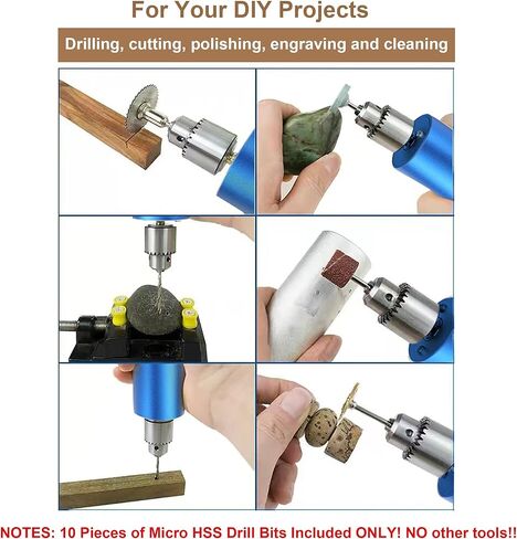 PlusRoc 0.3-4 مم مثقاب كهربائي صغير مع محول طاقة للتحكم في السرعة 3-12 فولت تيار مستمر، مثقاب محمول محمول لصياغة راتنج PCB in Kuwait