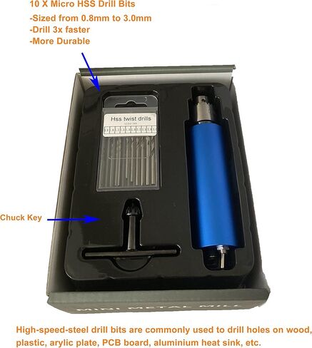 PlusRoc 0.3-4 مم مثقاب كهربائي صغير مع محول طاقة للتحكم في السرعة 3-12 فولت تيار مستمر، مثقاب محمول محمول لصياغة راتنج PCB in Kuwait