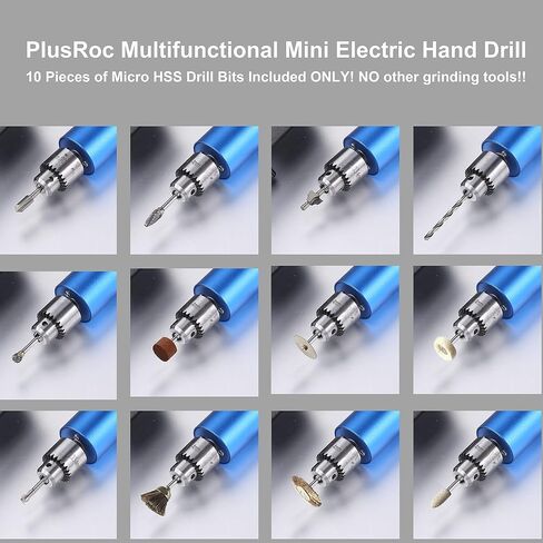 PlusRoc 0.3-4 مم مثقاب كهربائي صغير مع محول طاقة للتحكم في السرعة 3-12 فولت تيار مستمر، مثقاب محمول محمول لصياغة راتنج PCB in Kuwait