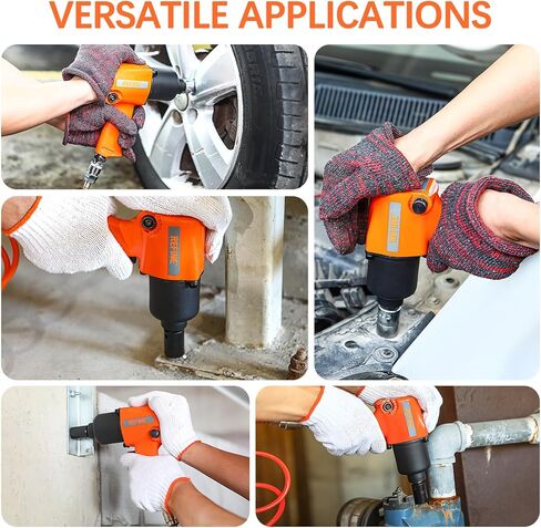 REFINE Air Impact Wrench 1/2 Inch, 10-Speeds Pneumatic Square Drive Heavy Duty 538ft-Lbs Max Loosening Torque Pneumatic Impact Wrench, Twin Hammer 7500RPM Impact Gun for Auto Repairs and Maintenance. in Kuwait