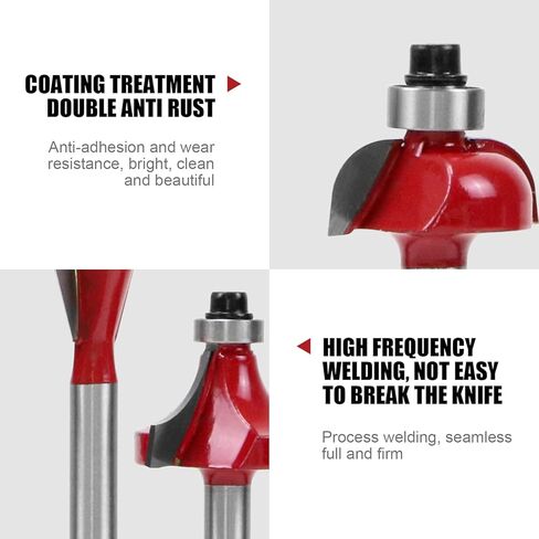 دي وينر طقم لقم راوتر 15 قطعة 1/4 انش لاعمال النجارة مع حافظة بلاستيكية بما في ذلك لقم راوتر مشطوفة in Kuwait