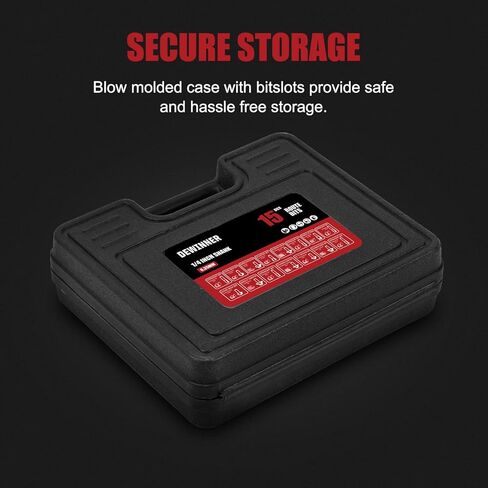 دي وينر طقم لقم راوتر 15 قطعة 1/4 انش لاعمال النجارة مع حافظة بلاستيكية بما في ذلك لقم راوتر مشطوفة in Kuwait