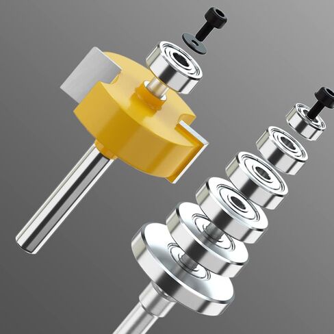 1/2 Inch Shank Rabbet Router Bit with 6 Bearings Set -1/8", 1/4", 5/16", 3/8", 7/16", 1/2" Interchangeable Bearings for Solid Wood Particle Board Plywood in Saudi Arabia