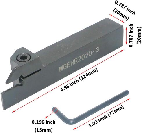 CNC Lathe Grooving Tool Holder MGEHR1616-3(0.63 Inch), with Three MGMN300 Cemented Carbide Blades. Yellow Processed Steel, Fuchsia Processed Stainless Steel, Silver Processed Aluminum Alloy. (3mm) in Kuwait