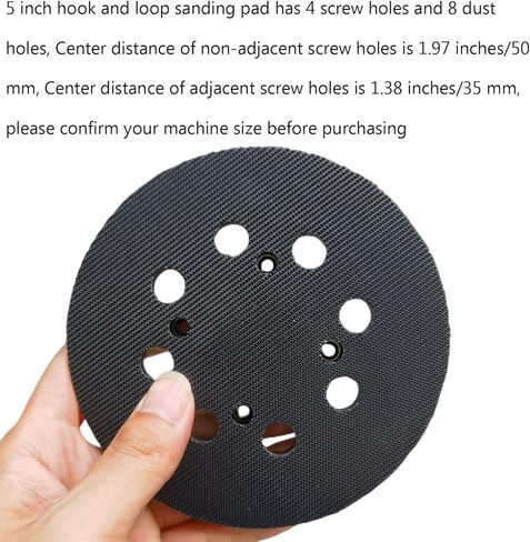 قطعتان من وسادة الصنفرة البديلة ذات 8 فتحات بخطاف وحلقة مقاس 5 بوصات لـ DeWalt DWE6423/6423K، DWE6421/6421K، DWE6421-B2، DWE6421-B3، DWE6421-BR، DCW210B جزء الصنفرة -DWE64233 & N329079 in Kuwait