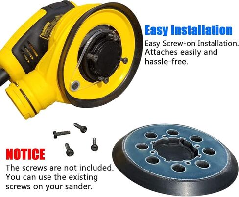 قطعتان من وسادة الصنفرة البديلة ذات 8 فتحات بخطاف وحلقة مقاس 5 بوصات لـ DeWalt DWE6423/6423K، DWE6421/6421K، DWE6421-B2، DWE6421-B3، DWE6421-BR، DCW210B جزء الصنفرة -DWE64233 & N329079 in Kuwait