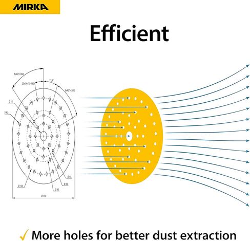 Mirka Gold Multifit 5'' Sandpaper Grit 320 Hook and Loop, 50 Pack 5 inch Sanding Discs for Orbital Sander, Sand Paper Pads for Wood, Drywall, Metal in Saudi Arabia