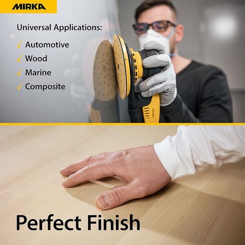 Mirka Gold Multifit 5'' Sandpaper Grit 320 Hook and Loop, 50 Pack 5 inch Sanding Discs for Orbital Sander, Sand Paper Pads for Wood, Drywall, Metal in Saudi Arabia