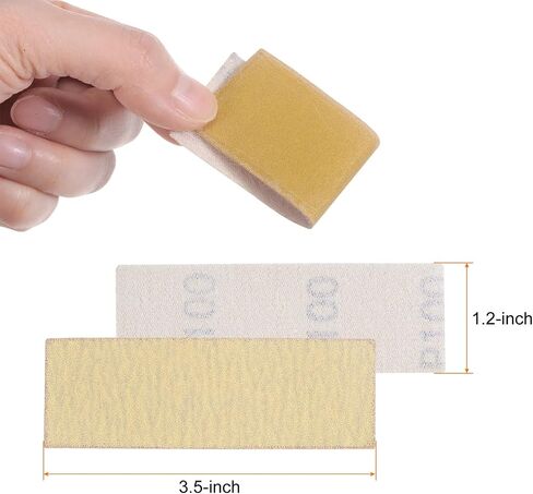 HARFINGTON 50pcs Micro Sander Paper 180 Grit 3.5x1.2 Inch Mini Sanding Sheets Strips Hook Loop Sandpapers for Wood Metal Small Projects Tight Spaces Polish Work in Kuwait