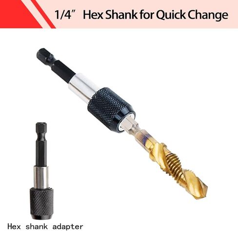 مجموعة لقم الحفر والصنبور من ANPTGHT، مجموعة لقم الصنبور المطلية بالتيتانيوم 13 قطعة SAE ومجموعة لقم الصنبور المترية مع محول التغيير السريع لحفر الخيط اللولبي والتنصت على إزالة الأزيز والغرق in Kuwait