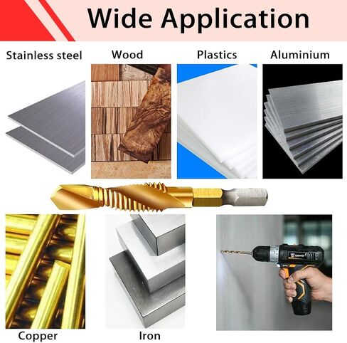 مجموعة لقم الحفر والصنبور من ANPTGHT، مجموعة لقم الصنبور المطلية بالتيتانيوم 13 قطعة SAE ومجموعة لقم الصنبور المترية مع محول التغيير السريع لحفر الخيط اللولبي والتنصت على إزالة الأزيز والغرق in Kuwait