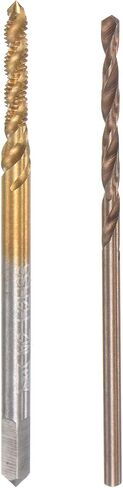 uxcell M2 x 0.4 Spiral Flute Tap 1.6mm Drill Bit Set, Metric Titanium Plated M35 Cobalt High Speed Steel Machine Threading Screw Tap Drilling Tool in Saudi Arabia