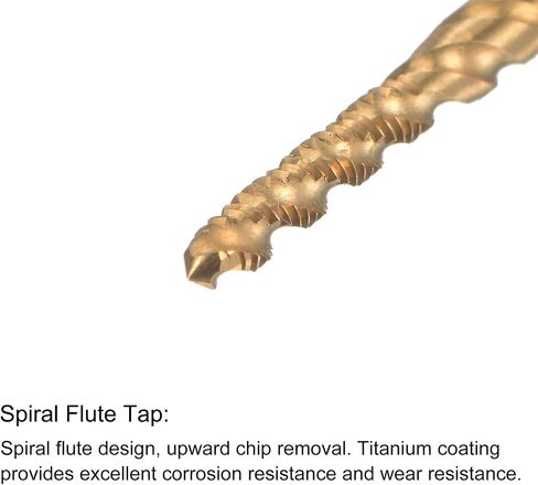 uxcell M2 x 0.4 Spiral Flute Tap 1.6mm Drill Bit Set, Metric Titanium Plated M35 Cobalt High Speed Steel Machine Threading Screw Tap Drilling Tool in Saudi Arabia