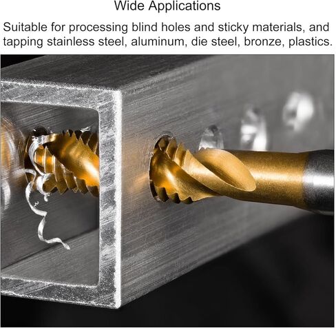 uxcell M2 x 0.4 Spiral Flute Tap 1.6mm Drill Bit Set, Metric Titanium Plated M35 Cobalt High Speed Steel Machine Threading Screw Tap Drilling Tool in Saudi Arabia