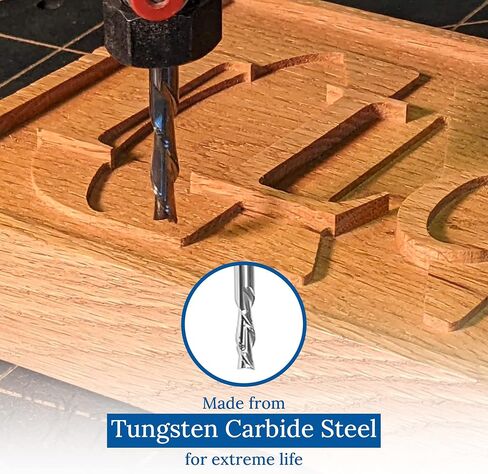 مجموعة IDC WoodCraft الكاملة من مجموعة لقم التوجيه CNC الأساسية، 9 لقم توجيه مع ساق 1/4 بوصة، 2 أطواق تخفيض، 1 لقمة سطح، ملف نحت الخشب، قطع على شكل حرف V من الكربيد الصلب | 1/4 مجموعة لقم التوجيه in Kuwait