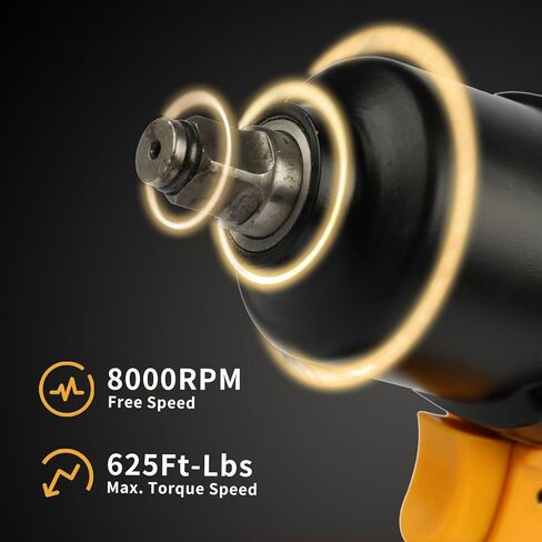 ZaraApex ½’’ Drive Air Impact Wrench, 625 ft.lb Torque Output for Changing Tires and Auto Repair in Kuwait