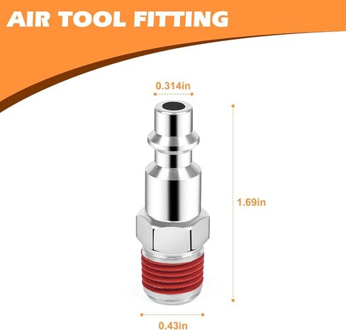 1/4 Quick Connect Fittings Industrial Air Coupling 1/4" Basic Flow Quick Connect Air Coupler Brass Air Compressor Accessories Fitting Hose Quick Connect Fitting 10Pieces in Saudi Arabia