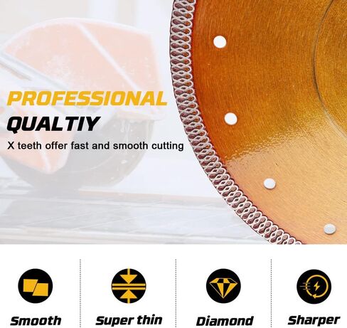 4.5" Super Thin Porcelain Diamond Cutting Blade for Angle Grinder | Mesh Thin Tile Blade,Smooth Clean Finish, Dry/Wet Cuts for Porcelain Ceramic Granite Marbles,7/8“-5/8" Arbor in Saudi Arabia
