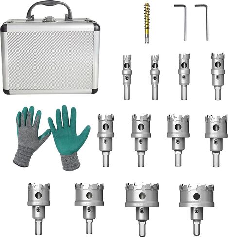 طقم منشار ثقب كربيد TCT مع لقم الثقب، مجموعة منشار ثقب 13 قطعة للمعادن، منشار ثقب قطع الأسنان المائل، قاطع ثقب شديد التحمل للمعادن والحديد والألومنيوم والسبائك والبلاستيك (9/16 بوصة إلى 2-1/8 بوصة) ') in Kuwait