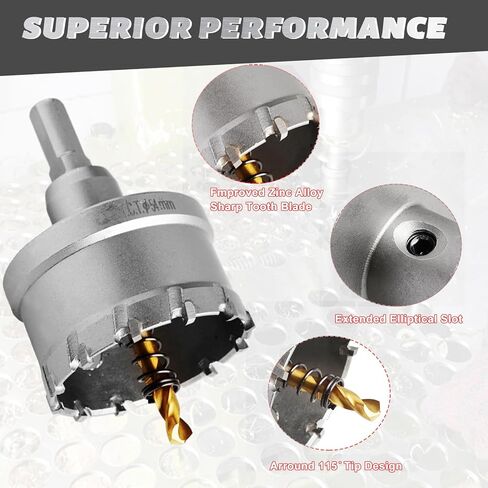 طقم منشار ثقب كربيد TCT مع لقم الثقب، مجموعة منشار ثقب 13 قطعة للمعادن، منشار ثقب قطع الأسنان المائل، قاطع ثقب شديد التحمل للمعادن والحديد والألومنيوم والسبائك والبلاستيك (9/16 بوصة إلى 2-1/8 بوصة) ') in Kuwait