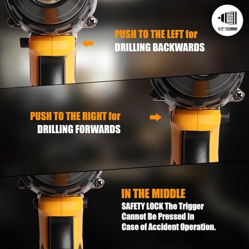 مفك مثقاب لاسلكي من Mellif متوافق مع بطارية Dewalt 20V بحد أقصى (البطارية غير متضمنة)، ظرف بدون مفتاح 1/2 بوصة، سرعتان، بحد أقصى 1950 دورة في الدقيقة، مثقاب كهربائي بدون فرش مع مجموعة لقم 16 قطعة، ضوء LED، مشبك حزام in Kuwait